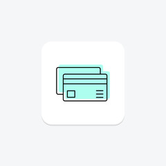 Fototapeta premium Credit Card icon, payment, finance, credit, money color shadow thinline icon, editable vector icon, pixel perfect, illustrator ai file