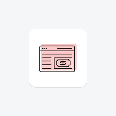 Web Money icon, online finance, finance, money, digital currency color shadow thinline icon, editable vector icon, pixel perfect, illustrator ai file