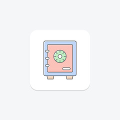 Business locker icon, secure, storage, business locker, security lineal color icon, editable vector icon, pixel perfect, illustrator ai file