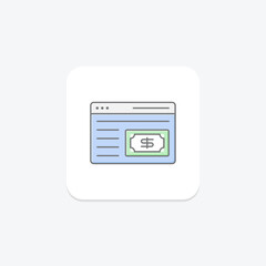 Web Money icon, online finance, finance, money, digital currency lineal color icon, editable vector icon, pixel perfect, illustrator ai file