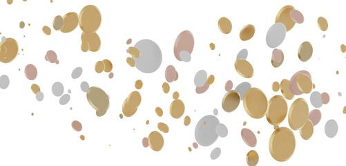 Sparkling Jubilation: Breathtaking 3D Illustration of Sparkling gold Confetti Celebration