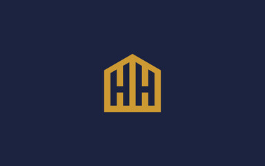 letter hh with house logo icon design vector design template inspiration