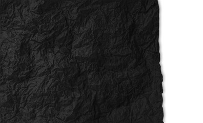 Torn crumpled black paper background