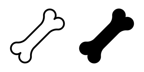 Obraz premium ofvs525 OutlineFilledVectorSign ofvs - dog bone vector icon . treat. isolated transparent . black outline and filled version . AI 10 / EPS 10 / PNG . g11868