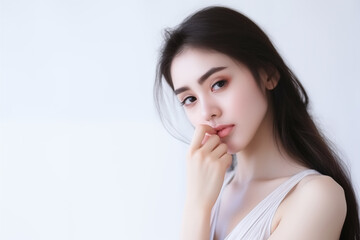 Fototapeta premium Beauty Fashion stylish model girl. Sexy woman portrait with perfect makeup and manicure, trendy accessories and fashion wear.