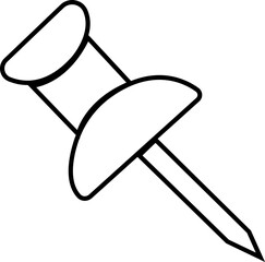 Push pin icon flat style isolated on transparent background. Vector, Thumbtack for note attach . Paperclip symbol. Pushpin flat style . A needle for fixing on a board or map - set in, stock vector.