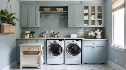 A Beautiful Whitney Parkinson Laundry Room Design
