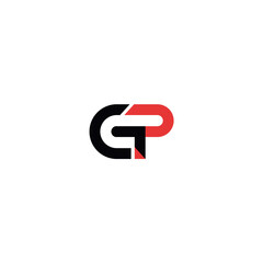 GP logo black and red vector style