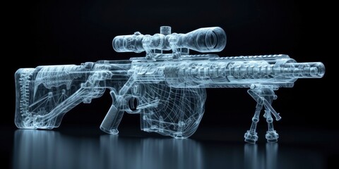 X-ray Vision, A Glimpse Inside a Modern Military Rifle through Radiographic Imaging - obrazy, fototapety, plakaty