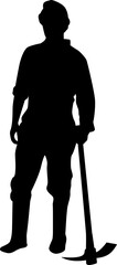 Miner Working silhouette