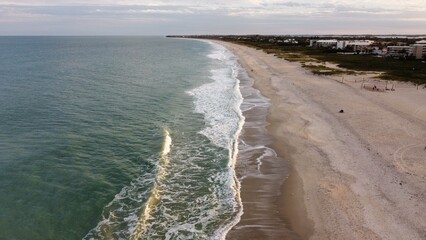 Waves on the beach taken from above