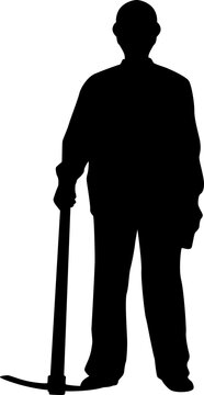 recommend clip art: Miner Working silhouette