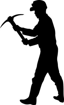 recommend clip art: Miner Working silhouette
