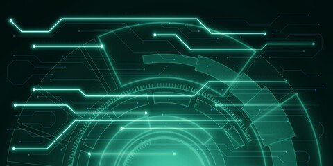 Abstract lines and dots, circles connect dark backdrop. Technology connection digital data and big data concept. 3D Rendering.