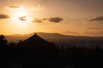 sunset in the mountains