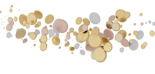 Radiant Revelry: Dynamic 3D Illustration of a Radiating gold Confetti Celebration
