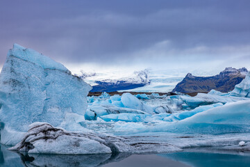 Beautiful blue iceberg in Iceland
