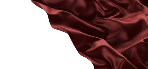 red wave silk satin fabric on white background for grand opening ceremony other occasion