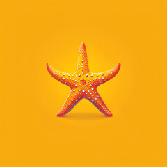 Fototapeta na wymiar A logo illustration of a starfish on yellow background. Created with generative AI.