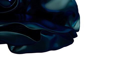 Soothing Curves: Abstract 3D Blue Wave Illustration for Relaxing Visual Experiences