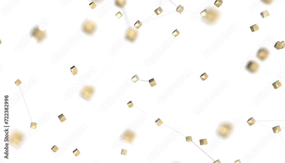 Aufkleber Abstract digital connection dots and lines. Technology background. Network connection structure. Plexus effect. 3d