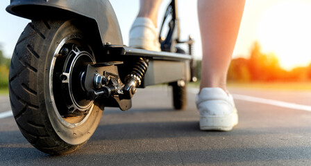 Fototapeta premium Electric scooter on the scooter track