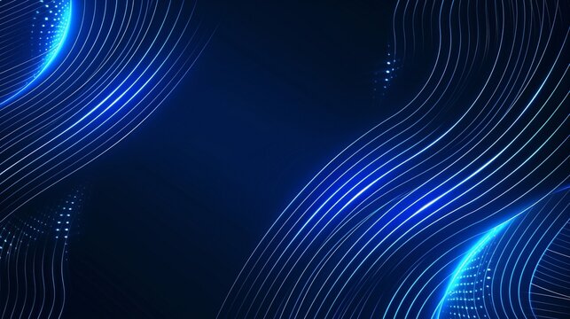 Abstract glowing circle lines on a dark blue background, abstract background, background, glowing background,, black glowing background, background