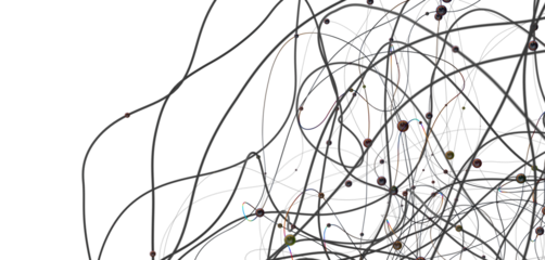 Concept of AI technology, Motion of digital data flow.