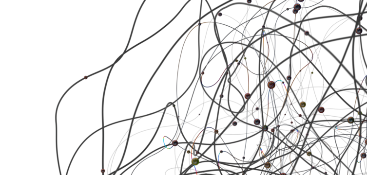 Concept of AI technology, Motion of digital data flow.