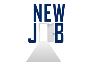 Employment concept with road leading to door