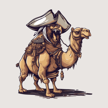 camel monster vector for t-shirts, stickers, logos and mascots