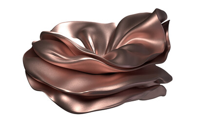 3d render of dark and gold cloth. iridescent holographic foil. abstract art fashion background.