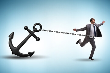 Businessman with anchor in business concept © Elnur