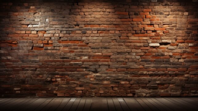 Vintage Brick Wall with Abstract Black Background and Unique Texture