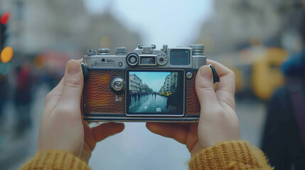 Retro film photo camera , Film cameras that had been popular in the past