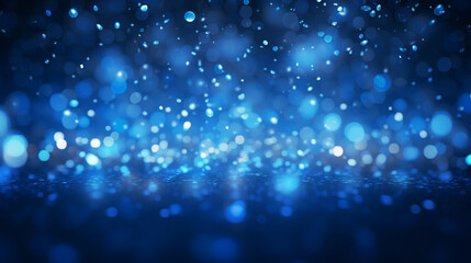 Abstract light blue blurred background with beautiful light bokeh with futuristic data technology concept, AI generation