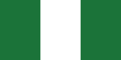 Green and white national flag of African country of Nigeria. Illustration made January 28th, 2024, Zurich, Switzerland.