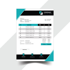 Professional invoice and letterhead design for corporate office. Bill form business invoice accounting. simple invoice template design

