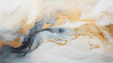 Fluid art gray with gold. Neural network AI generated art