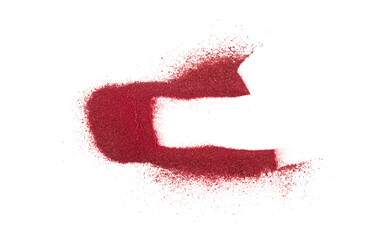 Sumac Powder Isolated, Red Sumach Ground Seasoning, Dry Sumak, Crushed Typhina Seeds