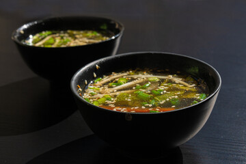 Fish Broth with Greens, Sesame Seeds and Herbs