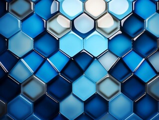 Blue hexagon abstract pattern background