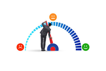 Satisfaction meter in customer opinion concept