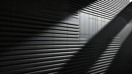Obraz premium Textured Abstract Background, Modern Pattern, Light Design Surface, Architecture Construction, Black Dark Wall, Shadow Industrial Material, Metallic Building, Steel Structure, White Room