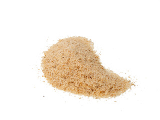 Dietary supplement in the form of fiber on a white background. Fiber close up.