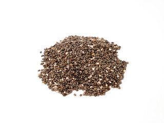 Healthy Chia seeds isolated on white background. Healthy breakfast, vitamin snack, diet and healthy eating concept.