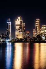 Vibrant Vauxhall Lights: Capturing One Nine Elms and St George Wharf Tower in Stunning Nighttime Long Exposure