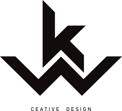 Alphabet letters Initials Monogram logo KW, WK, K and W