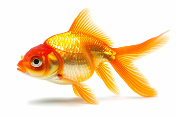 Fototapeta premium gold fish isolated on white