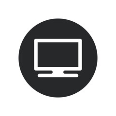 Monitor icon, black, line, vector